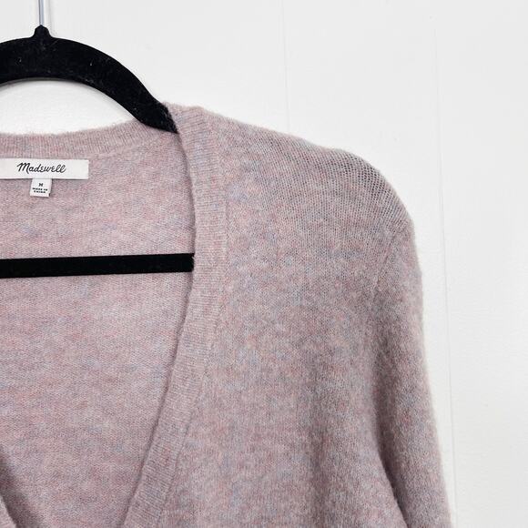 Madewell Wrap Front Pullover Sweater in Coziest Yarn Heather Purple Medium M - Picture 5 of 11